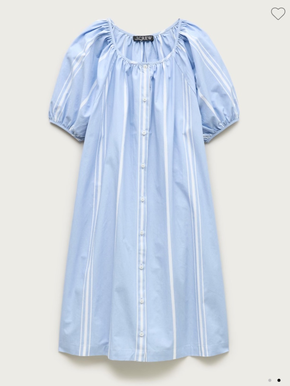 J Crew Puff-sleeve popover dress in striped cotton poplin XL